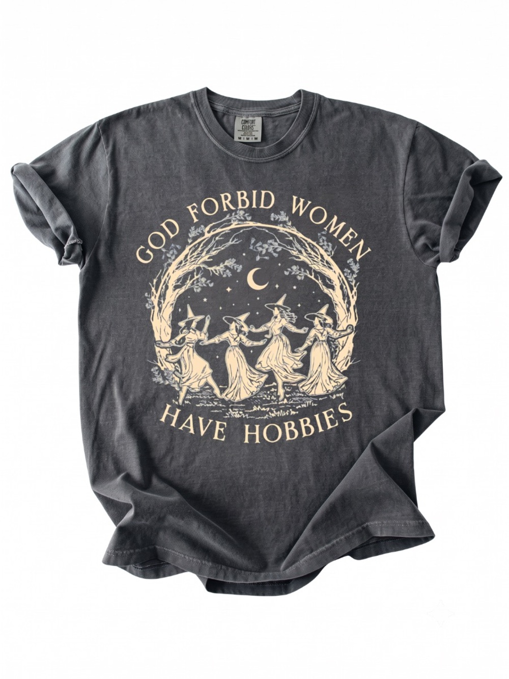 Comfort Colors God Forbid Women Have Hobbies Graphic Tee, Halloween Gift